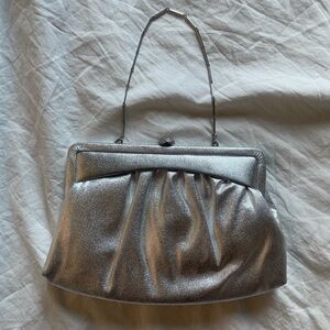 60s 70s vintage Miss Lewis mod silver metallic small evening bag purse